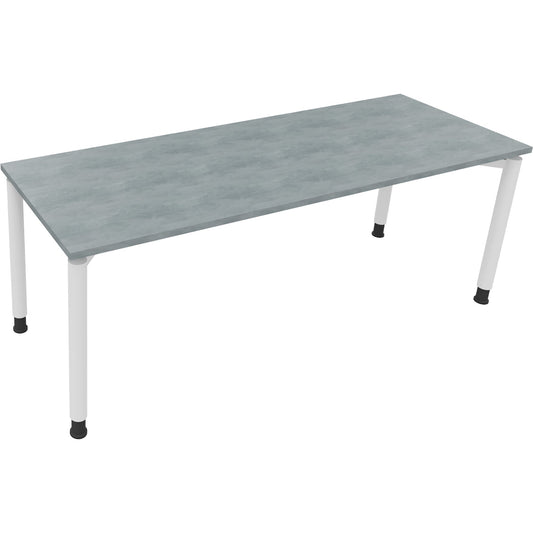 Schreibtisch all in one Maße: 2.000 x 680-820 x 700 mm (B x H x T) Holz beton hell