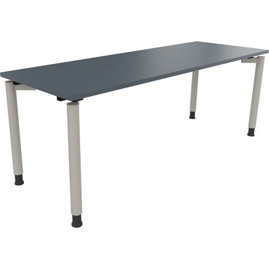Schreibtisch all in one Maße: 2.000 x 680-820 x 700 mm (B x H x T) Holz lavagrau