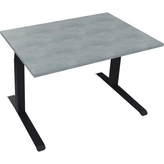 Schreibtisch all in one Maße: 1.200 x 645-1.275 x 800 mm (B x H x T) Holz beton hell