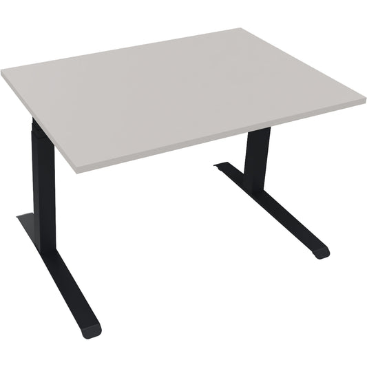 Schreibtisch all in one Maße: 1.200 x 645-1.275 x 800 mm (B x H x T) Holz lichtgrau