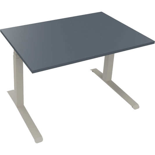 Schreibtisch all in one Maße: 1.200 x 645-1.275 x 800 mm (B x H x T) Holz lavagrau