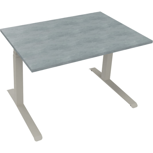 Schreibtisch all in one Maße: 1.200 x 645-1.275 x 800 mm (B x H x T) Holz beton hell