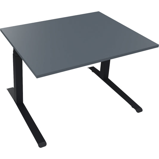 Schreibtisch all in one Maße: 1.200 x 645-1.275 x 900 mm (B x H x T) Holz lavagrau