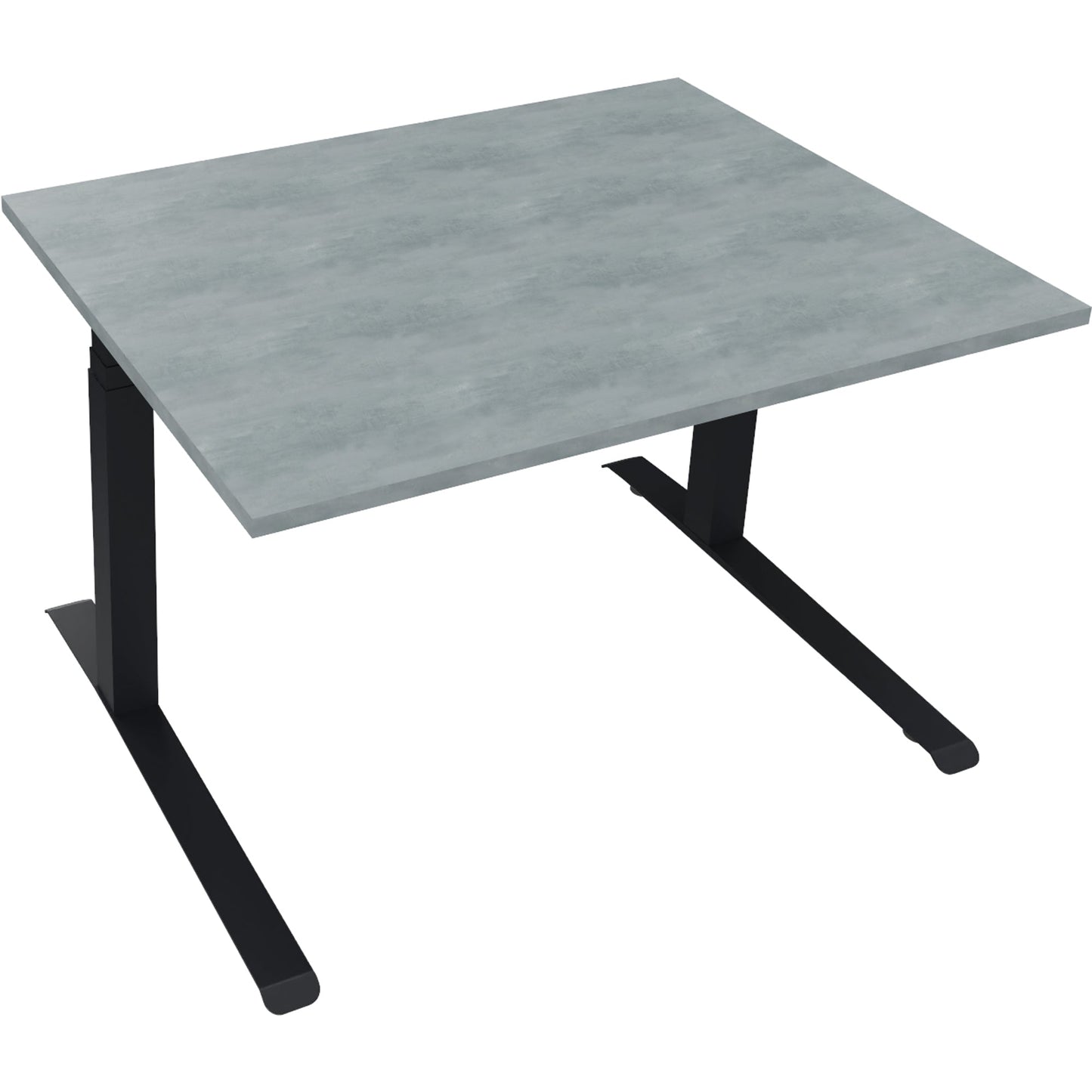 Schreibtisch all in one Maße: 1.200 x 645-1.275 x 900 mm (B x H x T) Holz beton hell