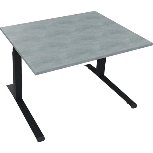 Schreibtisch all in one Maße: 1.200 x 645-1.275 x 900 mm (B x H x T) Holz beton hell