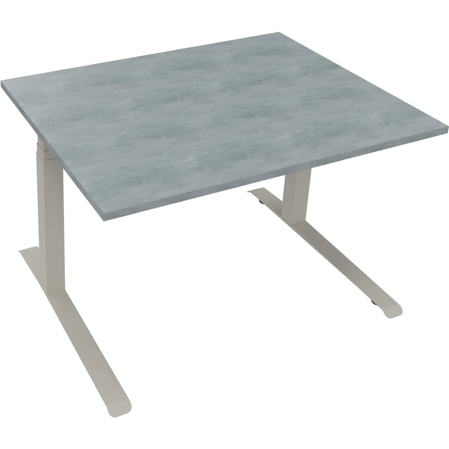 Schreibtisch all in one Maße: 1.200 x 645-1.275 x 900 mm (B x H x T) Holz beton hell