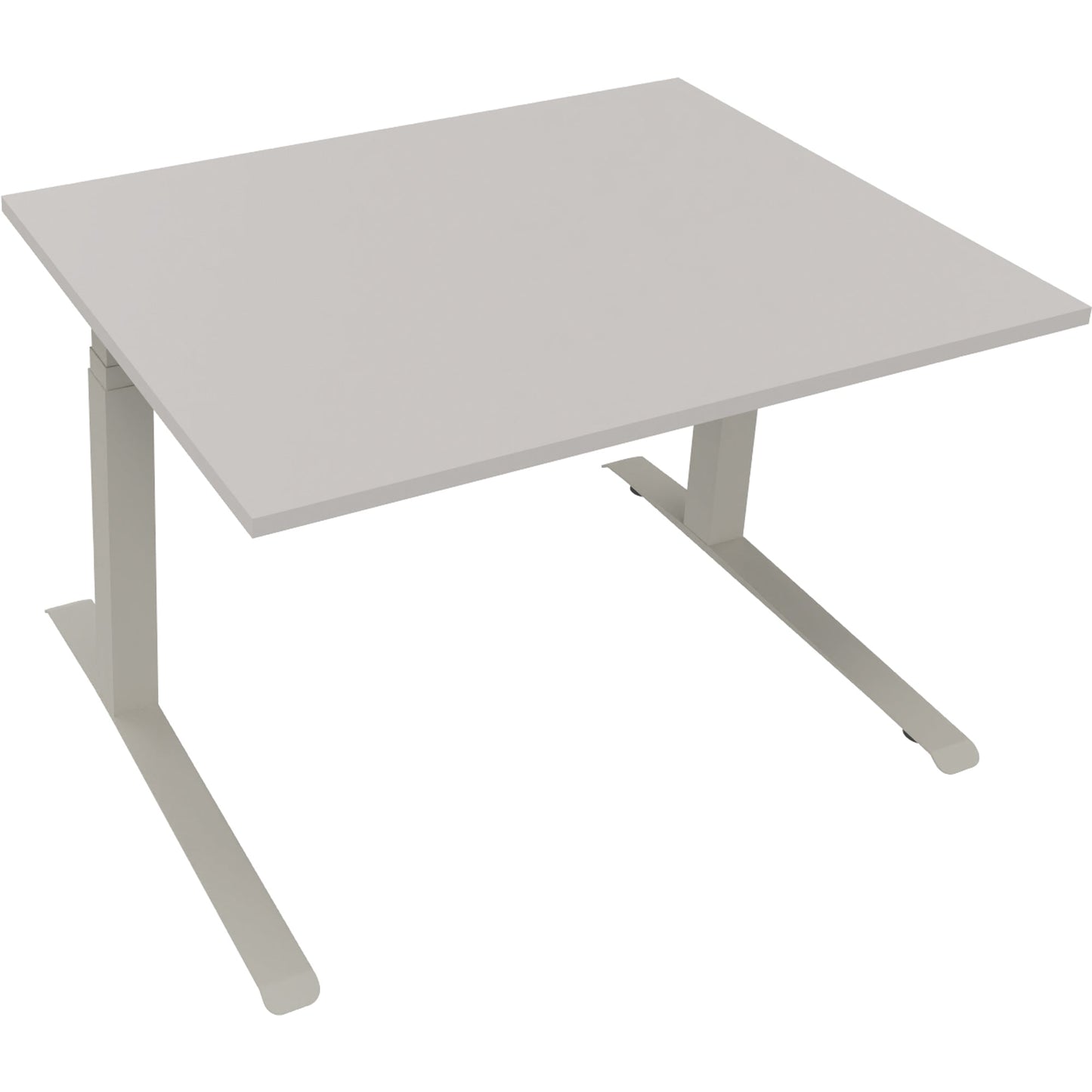 Schreibtisch all in one Maße: 1.200 x 645-1.275 x 900 mm (B x H x T) Holz lichtgrau