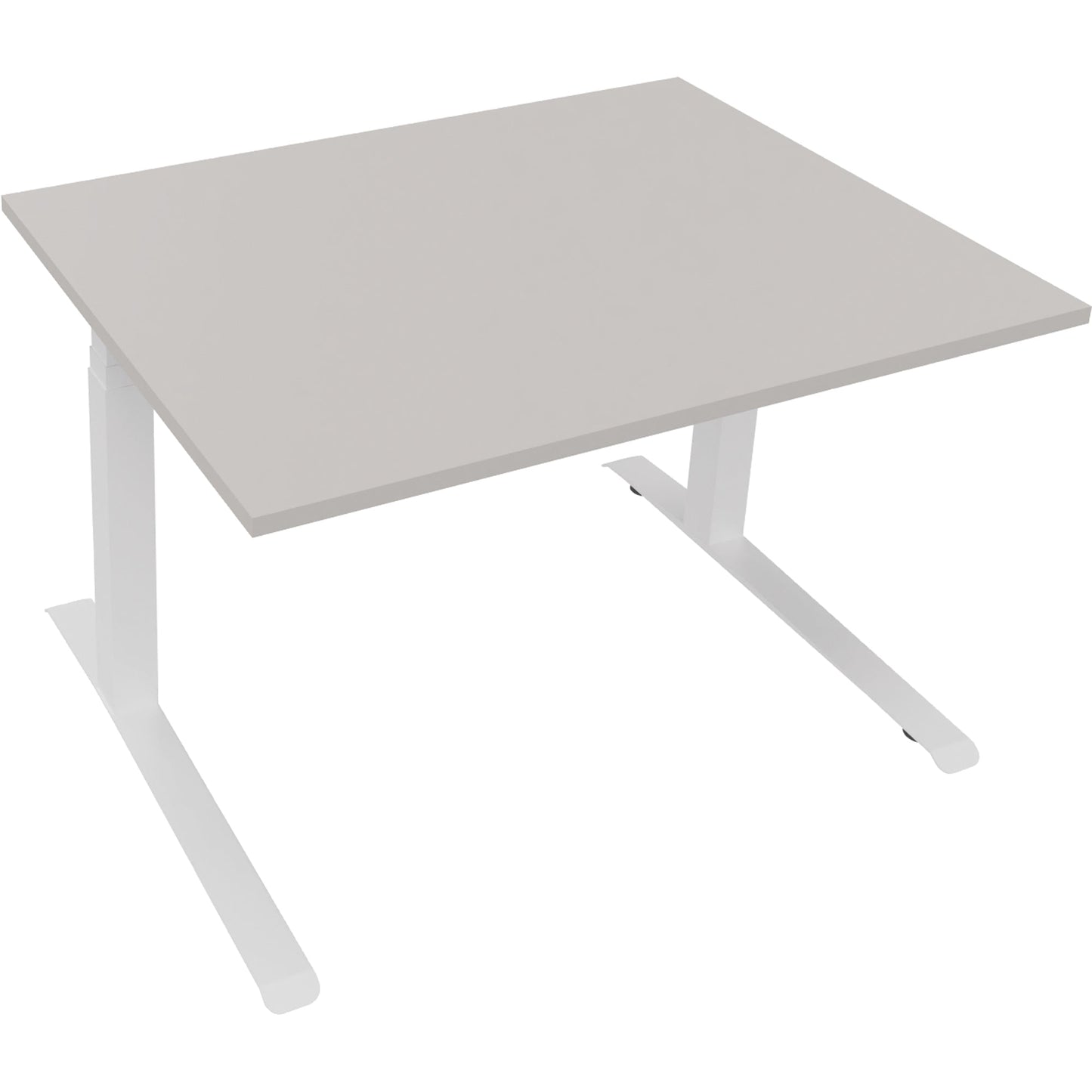 Schreibtisch all in one Maße: 1.200 x 645-1.275 x 900 mm (B x H x T) Holz lichtgrau