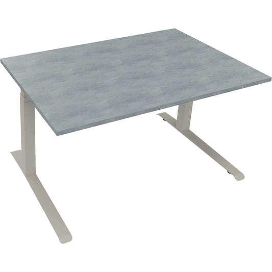 Schreibtisch all in one Maße: 1.400 x 645-1.275 x 900 mm (B x H x T) Holz beton hell