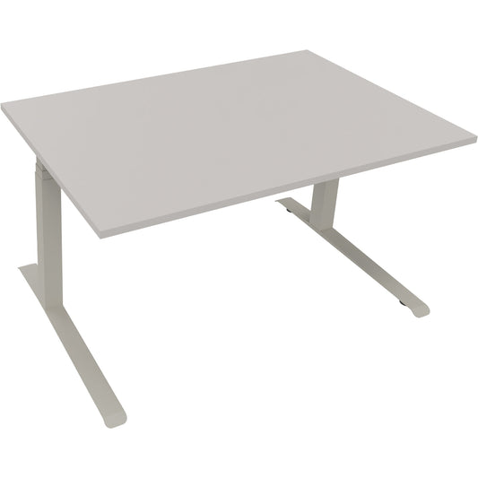 Schreibtisch all in one Maße: 1.400 x 645-1.275 x 900 mm (B x H x T) Holz lichtgrau