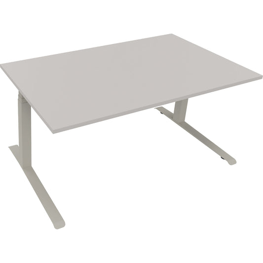Schreibtisch all in one Maße: 1.600 x 645-1.275 x 900 mm (B x H x T) Holz lichtgrau