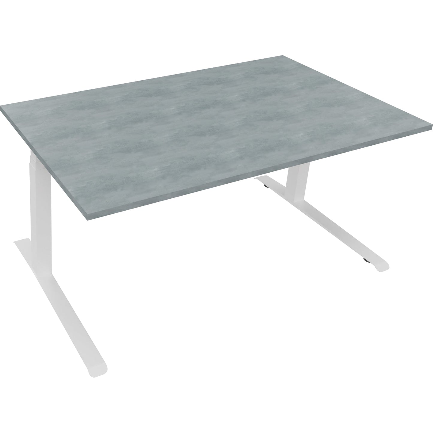 Schreibtisch all in one Maße: 1.600 x 645-1.275 x 900 mm (B x H x T) Holz beton hell