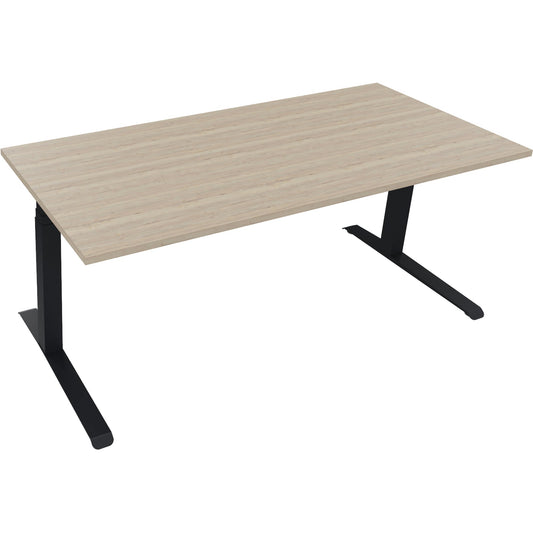 Schreibtisch all in one Maße: 1.800 x 645-1.275 x 800 mm (B x H x T) Holz eiche natur