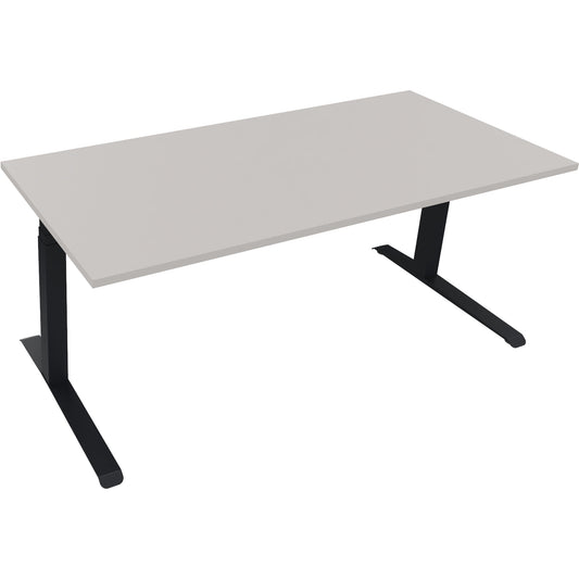 Schreibtisch all in one Maße: 1.800 x 645-1.275 x 800 mm (B x H x T) Holz lichtgrau