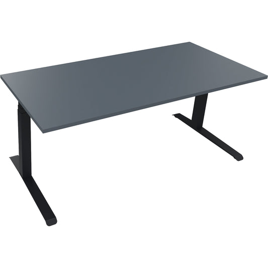 Schreibtisch all in one Maße: 1.800 x 645-1.275 x 800 mm (B x H x T) Holz lavagrau
