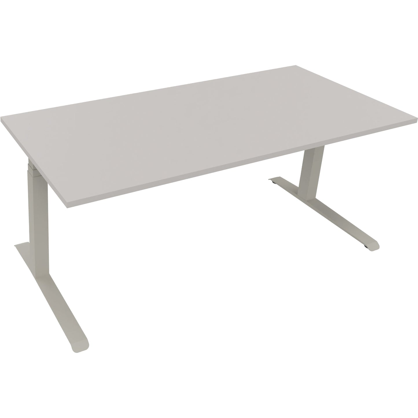 Schreibtisch all in one Maße: 1.800 x 645-1.275 x 800 mm (B x H x T) Holz lichtgrau