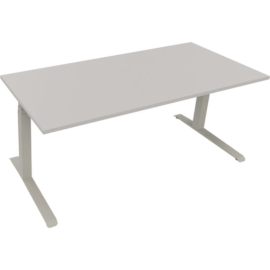 Schreibtisch all in one Maße: 1.800 x 645-1.275 x 800 mm (B x H x T) Holz lichtgrau