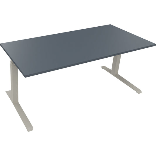 Schreibtisch all in one Maße: 1.800 x 645-1.275 x 800 mm (B x H x T) Holz lavagrau