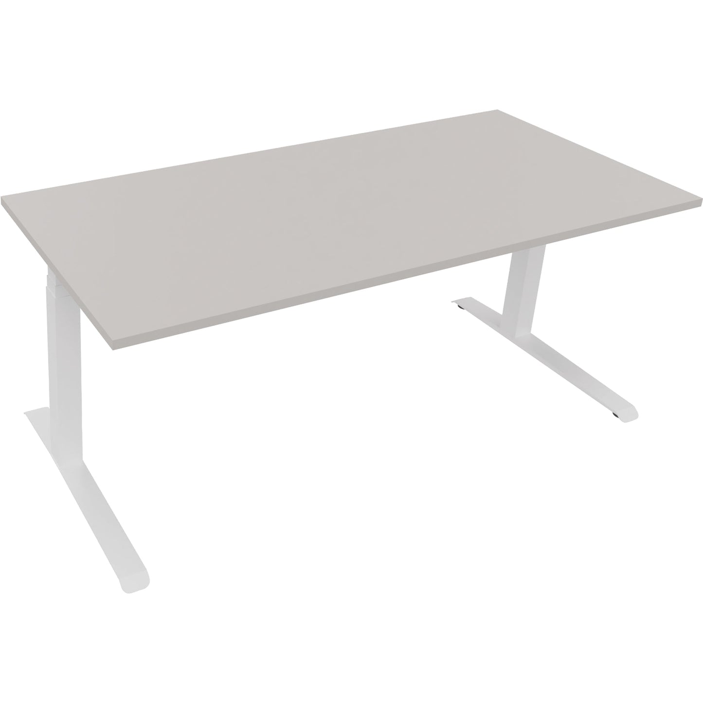 Schreibtisch all in one Maße: 1.800 x 645-1.275 x 800 mm (B x H x T) Holz lichtgrau