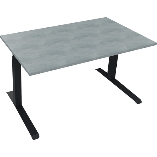 Schreibtisch all in one Maße: 1.400 x 645-1.275 x 800 mm (B x H x T) Holz beton hell