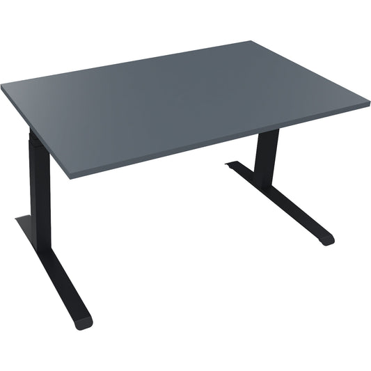Schreibtisch all in one Maße: 1.400 x 645-1.275 x 800 mm (B x H x T) Holz lavagrau