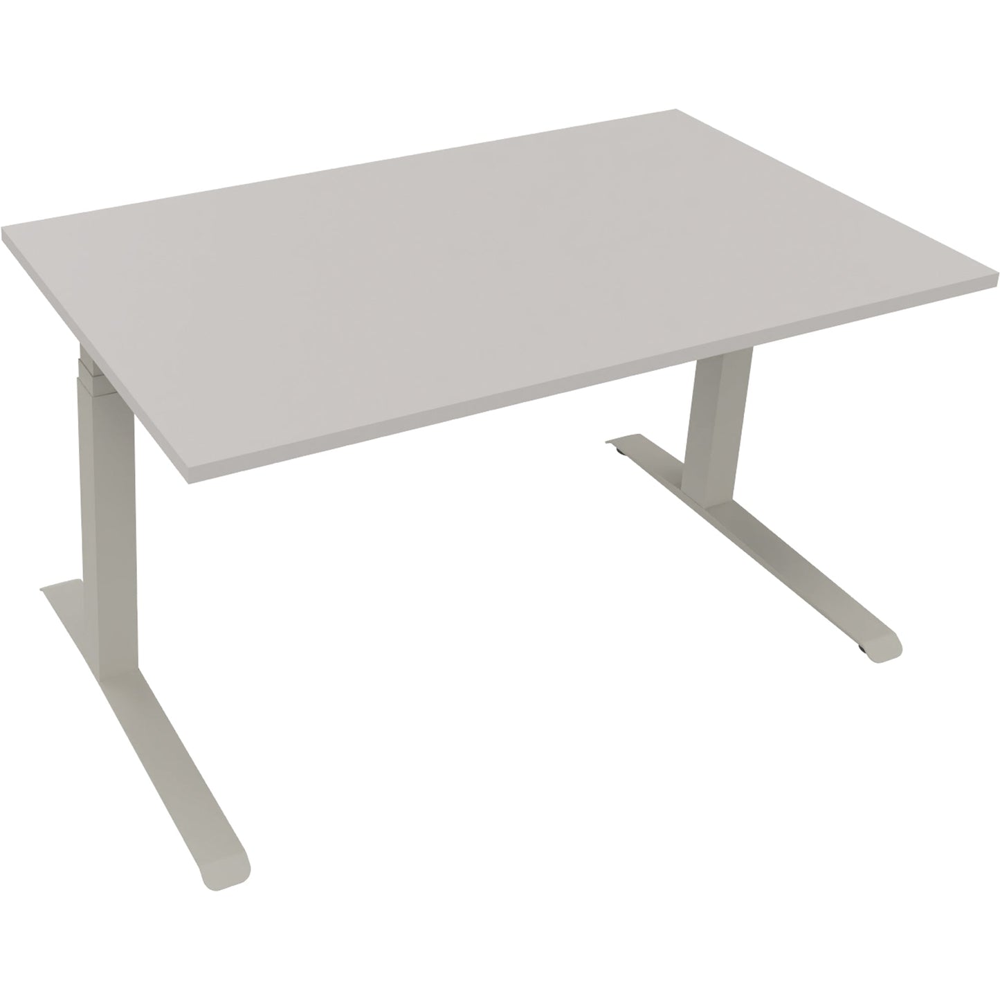 Schreibtisch all in one Maße: 1.400 x 645-1.275 x 800 mm (B x H x T) Holz lichtgrau