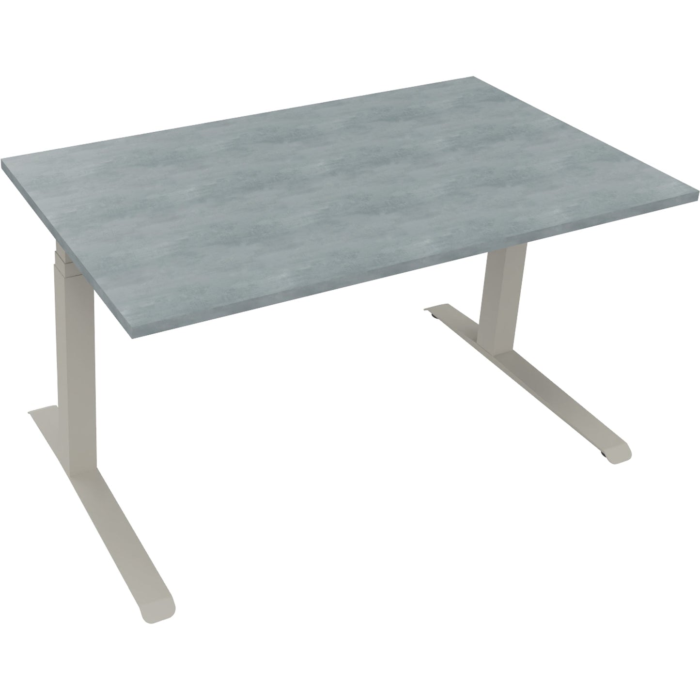 Schreibtisch all in one Maße: 1.400 x 645-1.275 x 800 mm (B x H x T) Holz beton hell