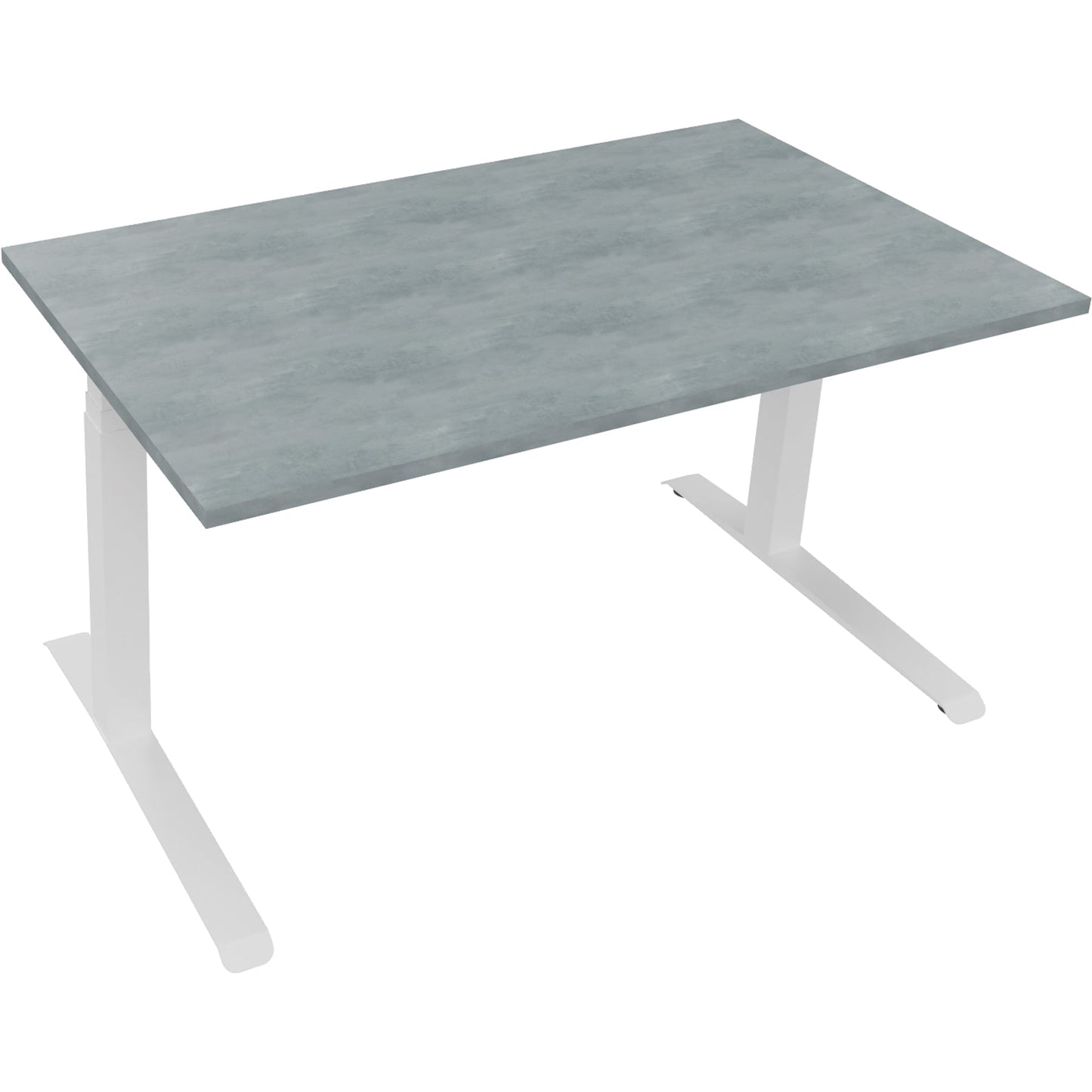 Schreibtisch all in one Maße: 1.400 x 645-1.275 x 800 mm (B x H x T) Holz beton hell