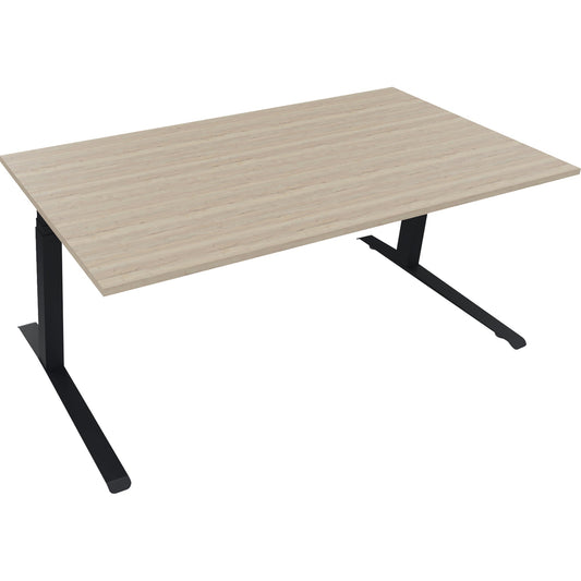 Schreibtisch all in one Maße: 1.800 x 645-1.275 x 900 mm (B x H x T) Holz eiche natur