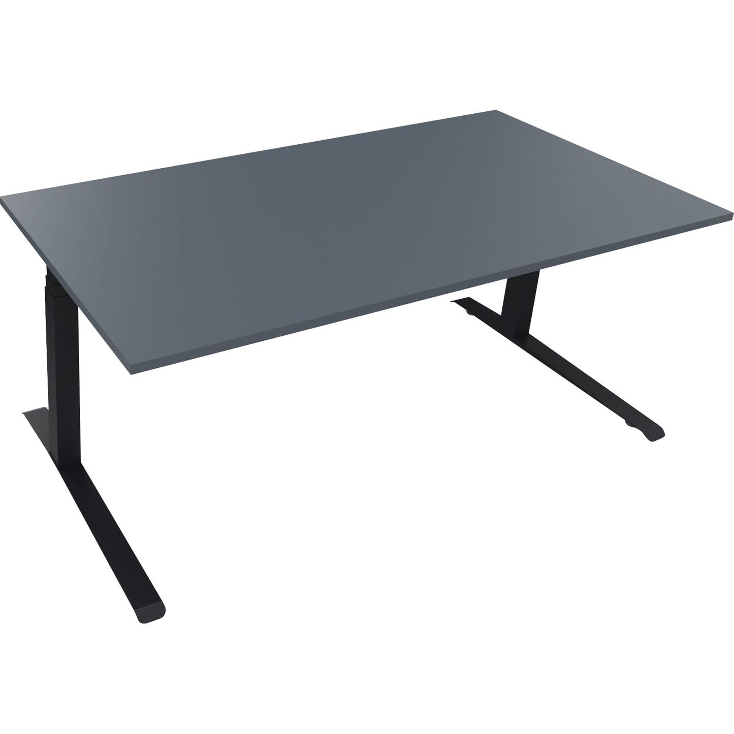 Schreibtisch all in one Maße: 1.800 x 645-1.275 x 900 mm (B x H x T) Holz lavagrau