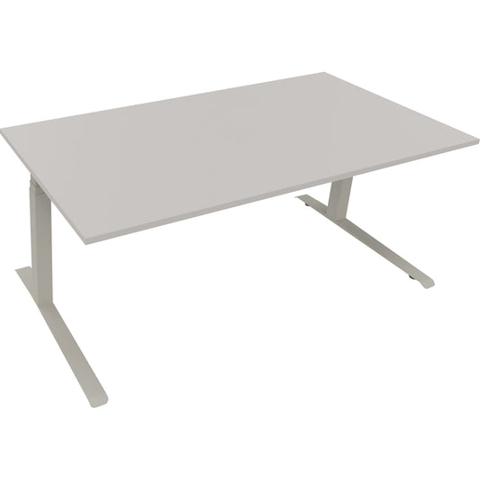 Schreibtisch all in one Maße: 1.800 x 645-1.275 x 900 mm (B x H x T) Holz lichtgrau