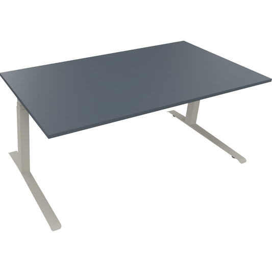 Schreibtisch all in one Maße: 1.800 x 645-1.275 x 900 mm (B x H x T) Holz lavagrau