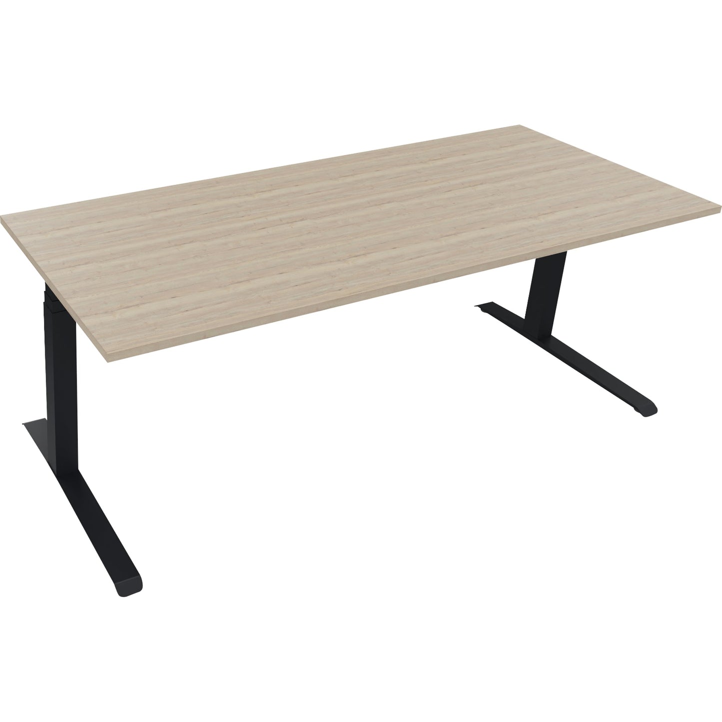 Schreibtisch all in one Maße: 2.000 x 645-1.275 x 800 mm (B x H x T) Holz eiche natur