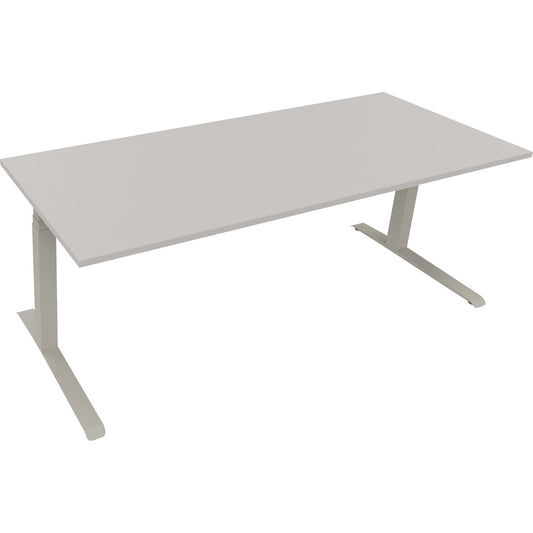 Schreibtisch all in one Maße: 2.000 x 645-1.275 x 800 mm (B x H x T) Holz lichtgrau