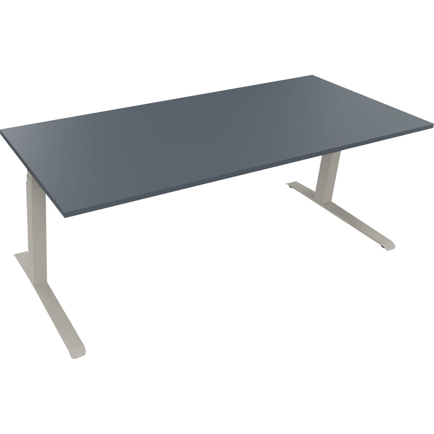 Schreibtisch all in one Maße: 2.000 x 645-1.275 x 800 mm (B x H x T) Holz lavagrau