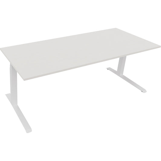 Schreibtisch all in one Maße: 2.000 x 645-1.275 x 800 mm (B x H x T) Holz diamant weiß