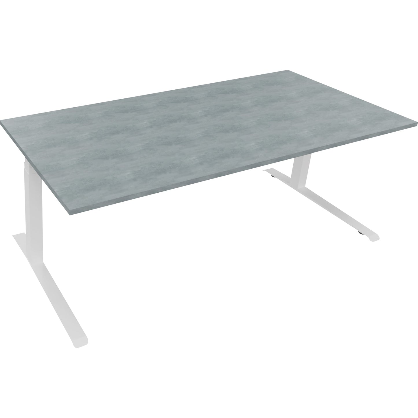 Schreibtisch all in one Maße: 2.000 x 645-1.275 x 900 mm (B x H x T) Holz beton hell