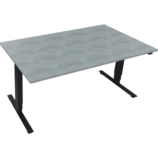Schreibtisch Move 2.0 Maße: 1.600 x 625-1.285 x 900 mm (B x H x H x T) Holz beton hell