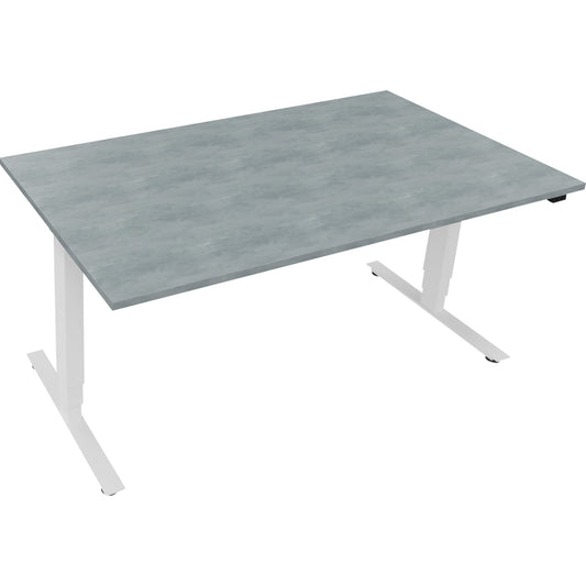 Schreibtisch Maße: 1.600 x 625-1.285 x 900 mm (B x H x T) Holz beton hell