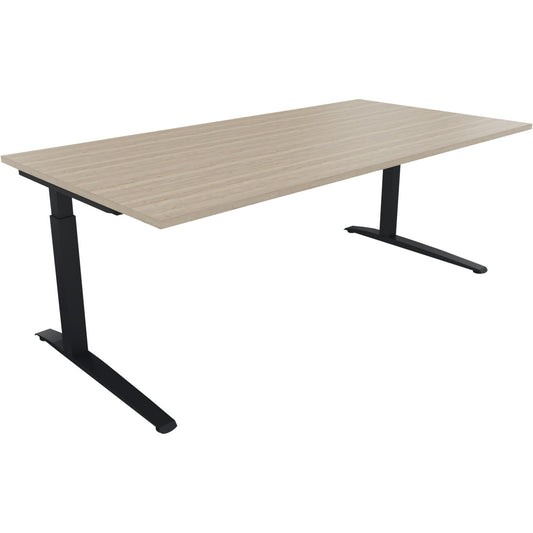 Schreibtisch all in one Maße: 2.000 x 650-850 x 1.000 mm (B x H x T) Holz eiche natur