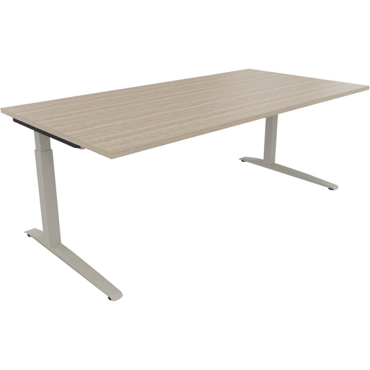 Schreibtisch all in one Maße: 2.000 x 650-850 x 1.000 mm (B x H x T) Holz eiche natur