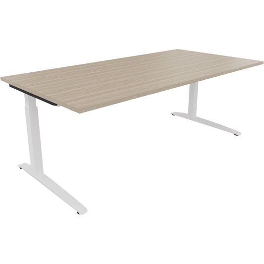 Schreibtisch all in one Maße: 2.000 x 650-850 x 1.000 mm (B x H x T) Holz eiche natur