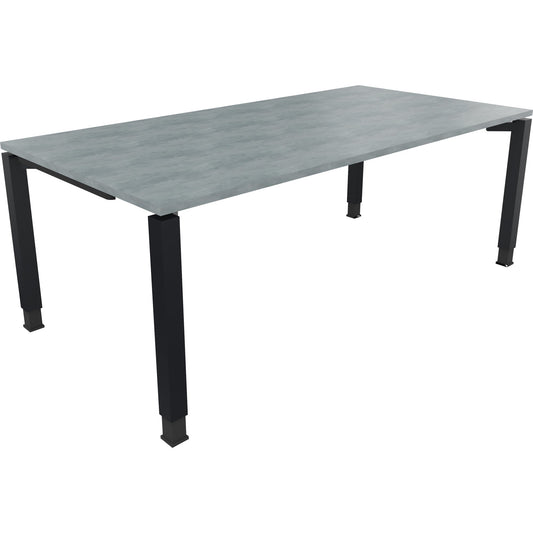 Schreibtisch all in one Maße: 2.000 x 680-820 x 1.000 mm (B x H x T) Holz beton hell