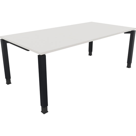 Schreibtisch all in one Maße: 2.000 x 680-820 x 1.000 mm (B x H x T) Holz diamantweiß