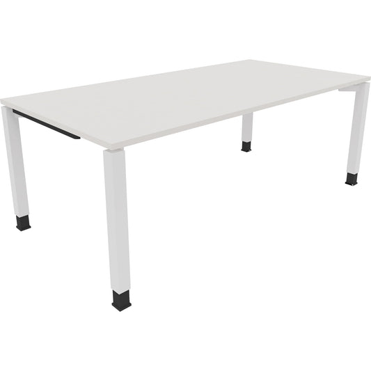 Schreibtisch all in one Maße: 2.000 x 680-820 x 1.000 mm (B x H x T) Holz diamantweiß