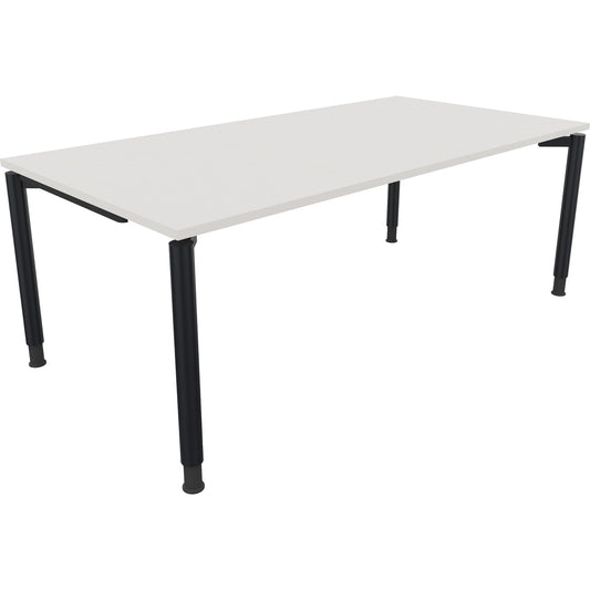 Schreibtisch all in one Maße: 2.000 x 680-820 x 1.000 mm (B x H x T) Holz diamantweiß