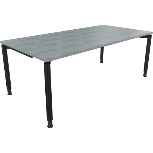 Schreibtisch all in one Maße: 2.000 x 680-820 x 1.000 mm (B x H x T) Holz beton hell
