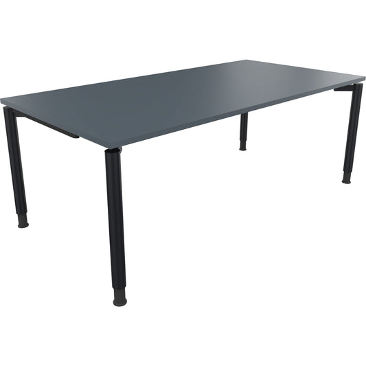 Schreibtisch all in one Maße: 2.000 x 680-820 x 1.000 mm (B x H x T) Holz lavagrau