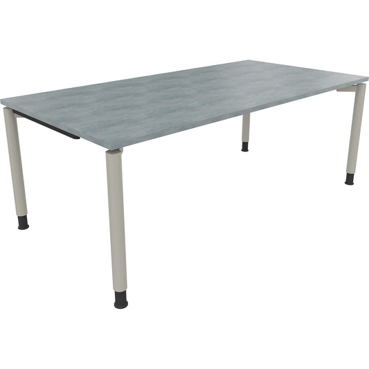Schreibtisch all in one Maße: 2.000 x 680-820 x 1.000 mm (B x H x T) Holz beton hell