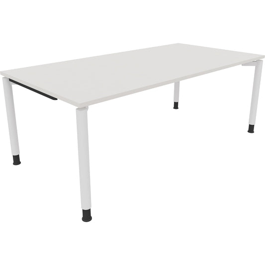 Schreibtisch all in one Maße: 2.000 x 680-820 x 1.000 mm (B x H x T) Holz diamantweiß